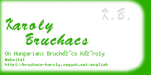 karoly bruchacs business card